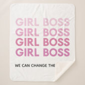 Modern Roze Boss Best Girly Gift Sherpa Deken (Voorkant)