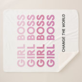 Modern Roze Boss Best Girly Gift Sherpa Deken (Voorkant (horizontaal))