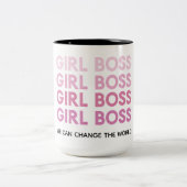 Modern Roze Boss Best Girly Gift Tweekleurige Koffiemok (Center)