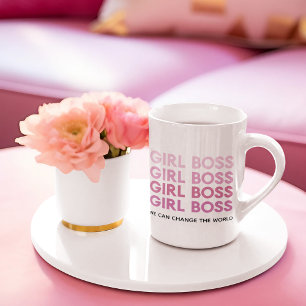 Modern Roze Boss Best Girly Gift Tweekleurige Koffiemok