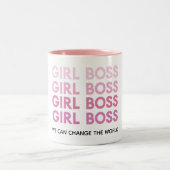 Modern Roze Boss Best Girly Gift Tweekleurige Koffiemok (Center)