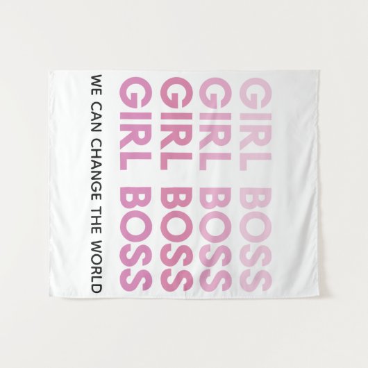 Modern Roze Boss Best Girly Gift Wandkleed (Voorkant (horizontaal))