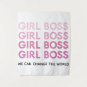 Modern Roze Boss Best Girly Gift Wandkleed (Voorkant)