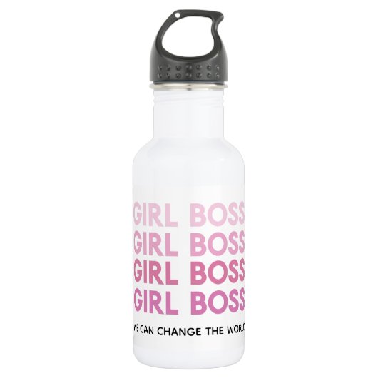 Modern Roze Boss Best Girly Gift Waterfles (Voorkant)
