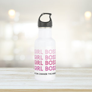 Modern Roze Boss Best Girly Gift Waterfles