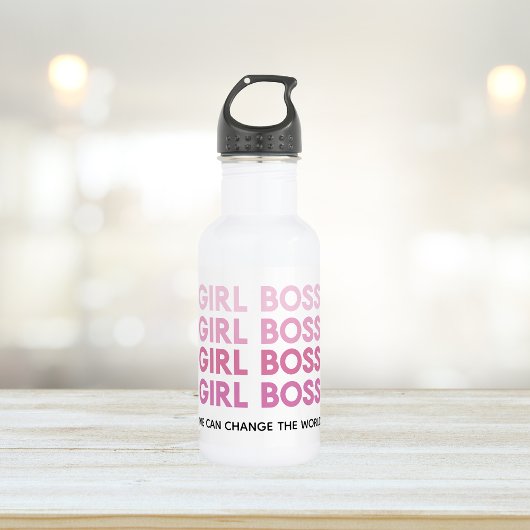 Modern Roze Boss Best Girly Gift Waterfles