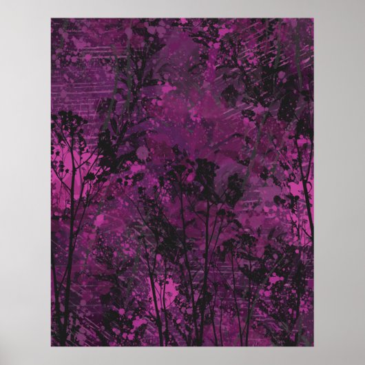 Modern Roze Botanisch Poster (Voorkant)