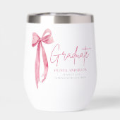 Modern Roze Bow Coquette Afstuderen Afstuderen (Achterkant)