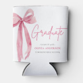 Modern Roze Bow Coquette Afstuderen Afstuderen Blikjeskoeler (Voorkant)