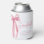 Modern Roze Bow Coquette Afstuderen Afstuderen Blikjeskoeler (Blikje Achterkant)