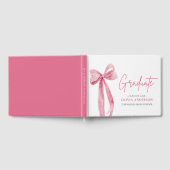 Modern Roze Bow Coquette Afstuderen Afstuderen Gastenboek (Volledig)