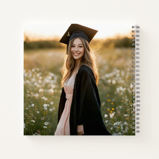 Modern Roze Bow Coquette Afstuderen Afstuderen Notitieboek (Achterkant)