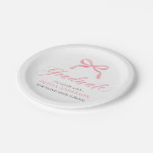 Modern Roze Bow Coquette Afstuderen Afstuderen Papieren Bordje (Gekanteld)