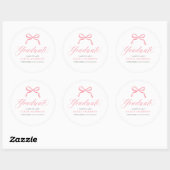 Modern Roze Bow Coquette Afstuderen Afstuderen Ronde Sticker (Vel)