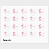 Modern Roze Bow Coquette Afstuderen Afstuderen Ronde Sticker (Vel)