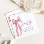 Modern Roze Bow Coquette Afstuderen Afstuderen Servet