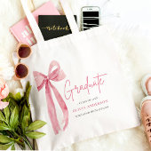 Modern Roze Bow Coquette Afstuderen Afstuderen Tote Bag