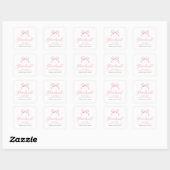 Modern Roze Bow Coquette Afstuderen Afstuderen Vierkante Sticker (Vel)