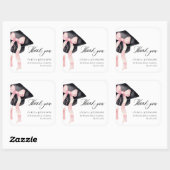 Modern Roze Bow Coquette Graduation Cap Afstuderen Vierkante Sticker (Vel)