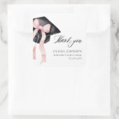 Modern Roze Bow Coquette Graduation Cap Afstuderen Vierkante Sticker (Tas)
