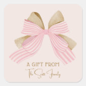 Modern Roze Bow Eten of Gift Label (Voorkant)