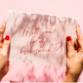 Modern Roze Bruidsmeisje voorstel Kaart met Foto