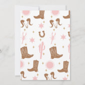 Modern Roze Bruin Cowgirl Eerste Rodeo 1e Verjaard Kaart (Achterkant)