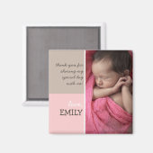 Modern roze bruin dank u fotomagneet magneet (Voorkant / Achterkant)