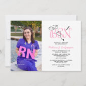 Modern Roze BSN verpleegkundige afstuderen Kaart (Voorkant)