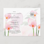 Modern Roze Calla Lily Wedding Save Date QR Code Briefkaart (Achterkant)