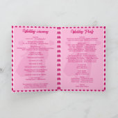 Modern Roze Chevron Huwelijksprogramma Kaart (Binnen)