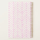 Modern Roze Chevron Line Pattern, gepersonaliseerd Planner (Achterkant)