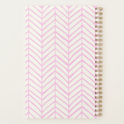 Modern Roze Chevron Line Pattern, gepersonaliseerd Planner (Achterkant)