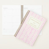 Modern Roze Chevron Line Pattern, gepersonaliseerd Planner (Display)