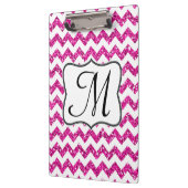 Modern Roze Chevron Monogram Initiaal Clip Board Klembord (Links)