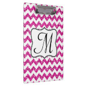 Modern Roze Chevron Monogram Initiaal Clip Board Klembord (Rechts)