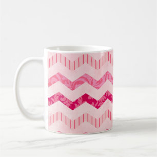 Modern Roze Chevron Patroon Koffiemok