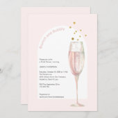 Modern Roze chique pop de bruid van de bruisende c Kaart (Voorkant / Achterkant)