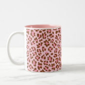 Modern roze chocolco Animal Print Girly Tweekleurige Koffiemok (Links)