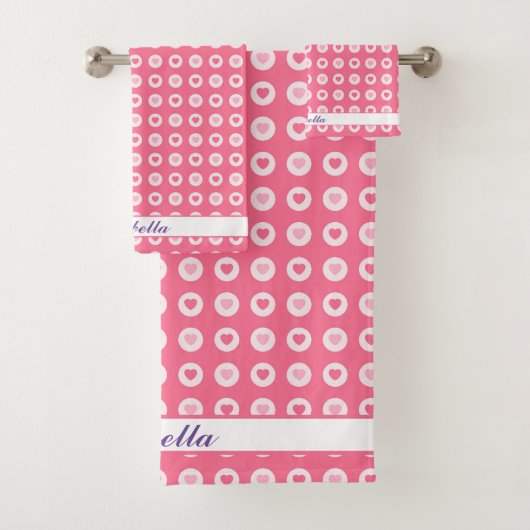 Modern Roze Collectie van de Heart Love Bad Handdoek (Insitu)