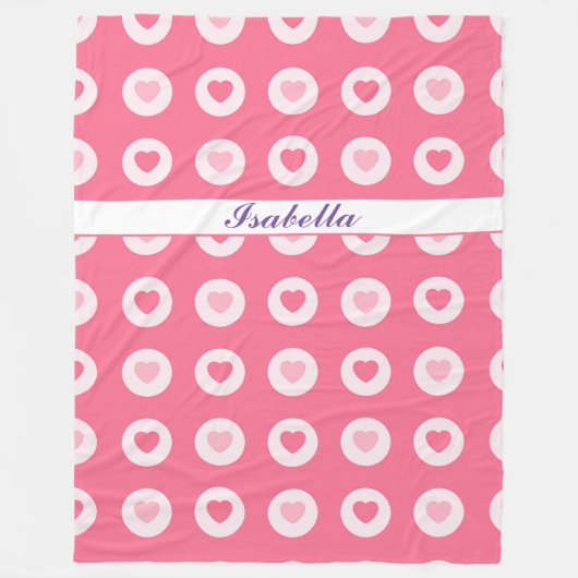 Modern Roze Collectie van de Heart Love Fleece Deken (Voorkant)