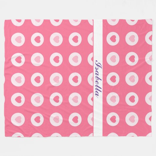 Modern Roze Collectie van de Heart Love Fleece Deken (Voorkant (Horizontaal))