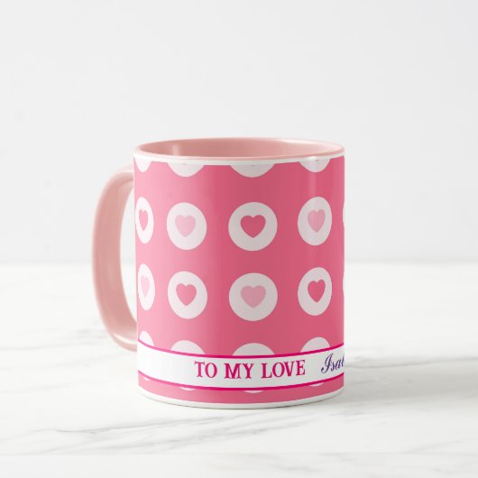 Modern Roze Collectie van de Heart Love Mok (Voorkant links)