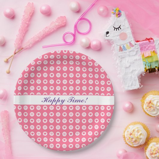 Modern Roze Collectie van de Heart Love Papieren Bordje (Feest)