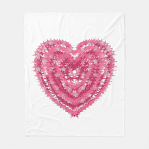Modern Roze Confetti Hart   Valentijnsdag Kunst Fleece Deken