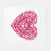 Modern Roze Confetti Hart | Valentijnsdag Kunst Fleece Deken (Voorkant (Horizontaal))