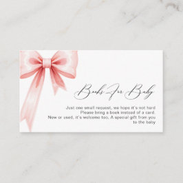 Modern Roze Coquette Baby shower Boeken Verzoek Informatiekaartje