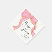 Modern Roze Coquette Bow Baby shower Meisje Servet (Hoek)