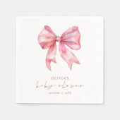 Modern Roze Coquette Bow Baby shower Servet (Voorkant)