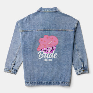 Modern Roze Cowgirl Cowboy Disco Rodeo Bruid Squad Denim Jacket